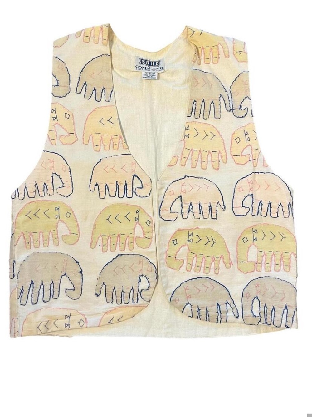 100% cotton embroidered Vintage SOHO compagne vest
